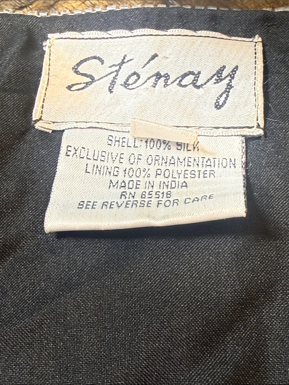 Sténay 100% Silk Beaded Sequin Jacket S Vintage Art Deco Evening - Picture 7 of 13